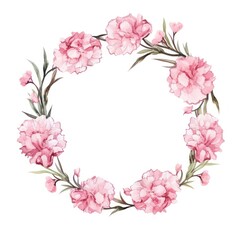 Fototapeta premium Carnation wreath frame blossom flower plant.