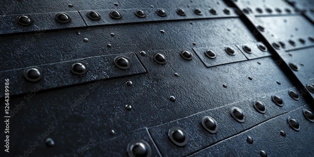 Poster macro shot of robotic textures featuring seamless metal plates and subtle reflections, perfect for a