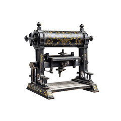Fototapeta premium Antique Ornate Black and Gold Letterpress Printing Machine