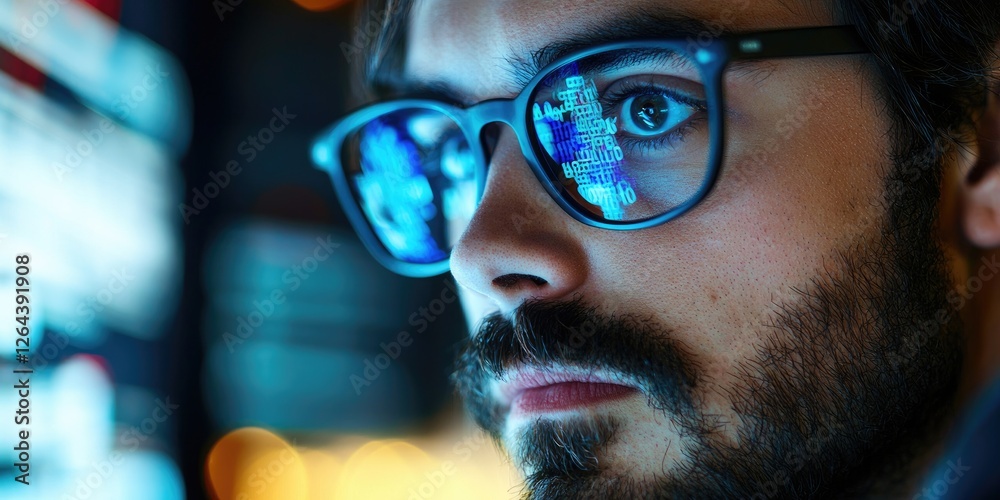 Leinwandbilder Financial analyst using a financial platform with real-time updates and interactive tools, ensuring modern, efficient service.
