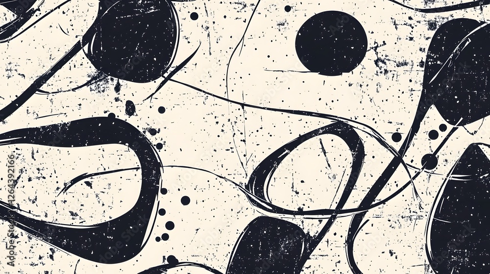 Poster mesmerizing monochrome masterpiece expressive abstract art showcasing dynamic movement and fluid com