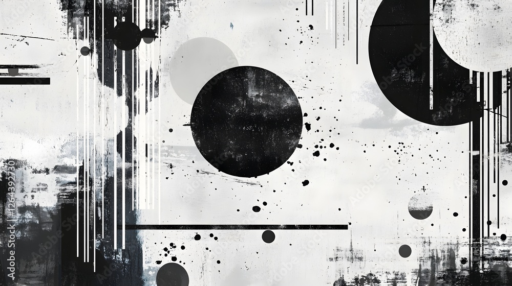 Leinwandbilder mesmerizing monochrome modernist masterpiece with swirling spheres and splashes captivating abstract