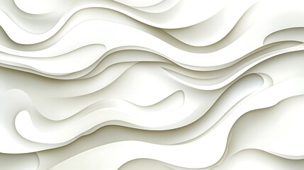 Abstract White Wave Papercut Design Background