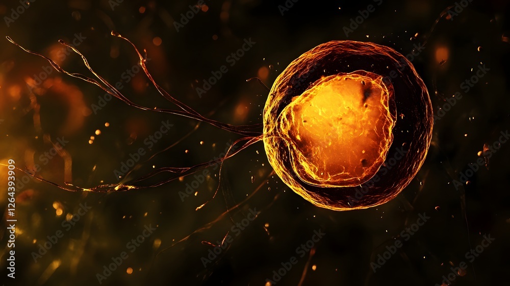 Fototapete mesmerizing orb of ethereal energy pulsing with cosmic vibrancy a captivating digital depicting a su