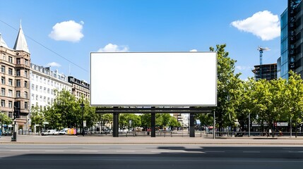 Fototapeta premium Blank White Billboard In A City Street