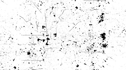 Grunge dirty texture background overlay.  splashes wall background. black, white scratch transparent background.