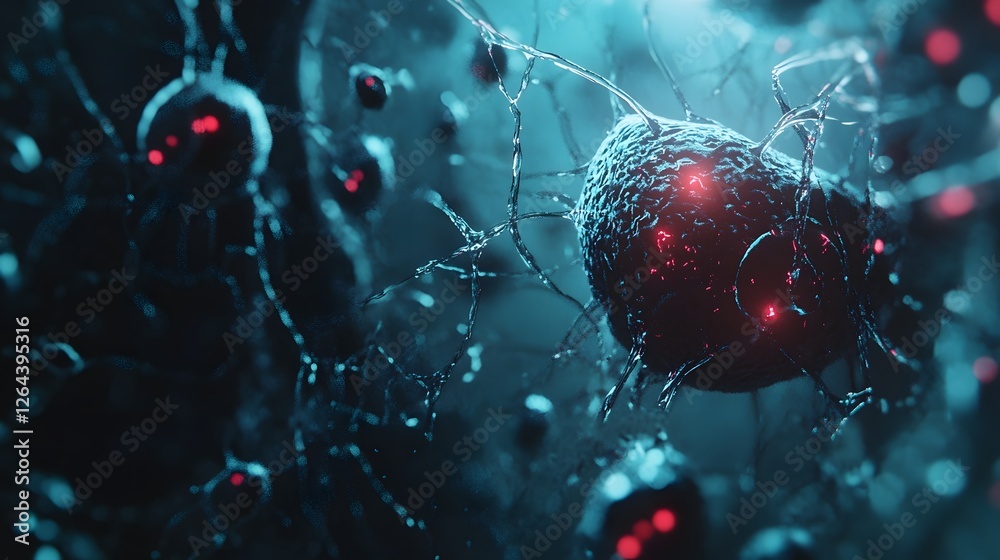 Fototapete Mesmerizing surreal abstract digital art with a dark ominous and futuristic atmosphere featuring intricate textures dynamic shapes and captivating visual elements that evoke a sense of mystery