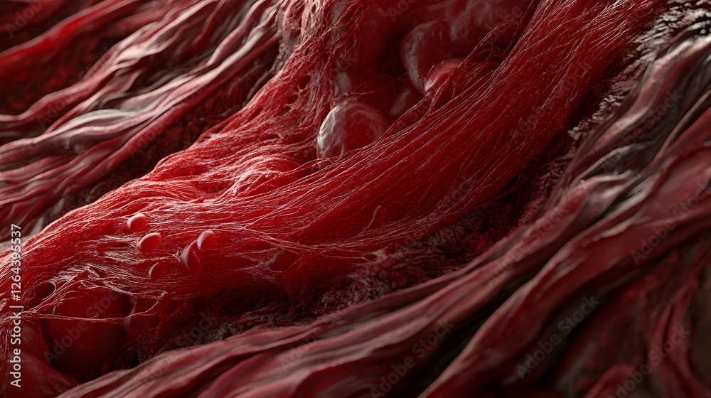 Leinwandbilder mesmerizing swirls of crimson and rose textile abstract fluid dynamic fabric textures in vibrant ric