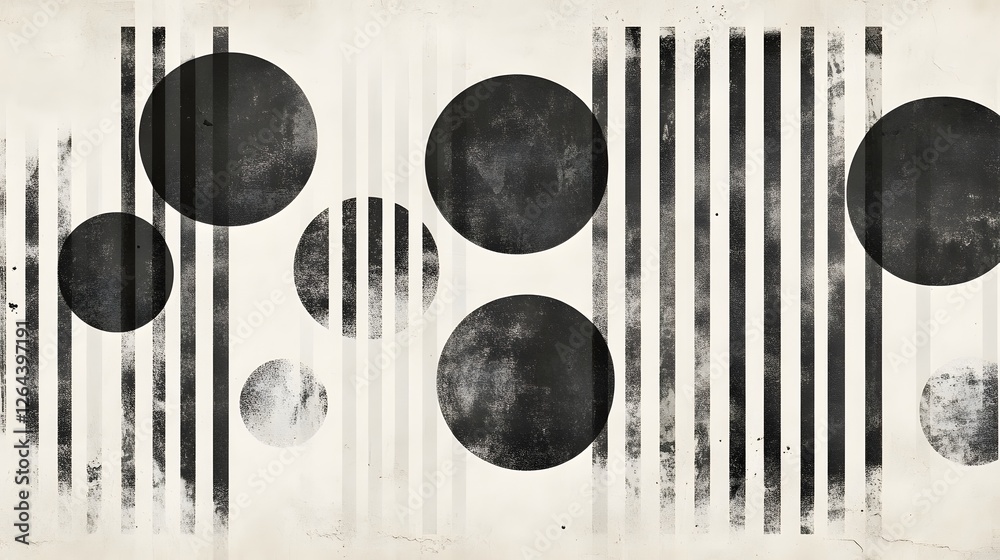 Poster Minimalist abstract background with simple black and white geometric shapes patterns and lines  Visually striking monochrome composition with clean contemporary and sophisticated aesthetic