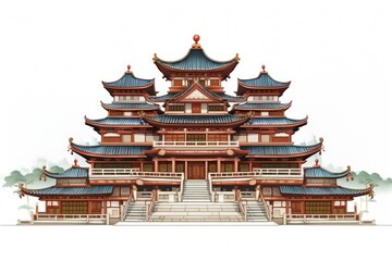Fototapeta premium Building architecture pagoda temple.