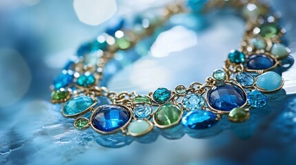 Elegant Gemstone Necklace with Blue and Green Accents