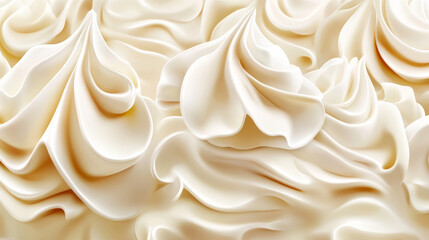 Whipped cream border 3d realistic vector. Whip swirl, white vanilla milk wavy foam for cake edge, sweet creamy twirl for pastry decoration isolated illustrations
