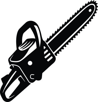 black chainsaw tool isolated clip art preview