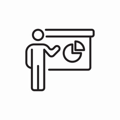 Business presentation board chart icon vector sign
