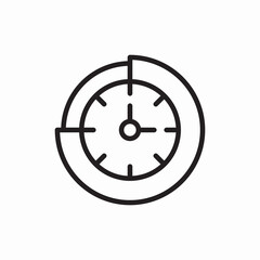 Time management clock icon vector sign
