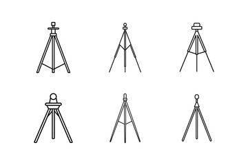 tripod line art vector illustration