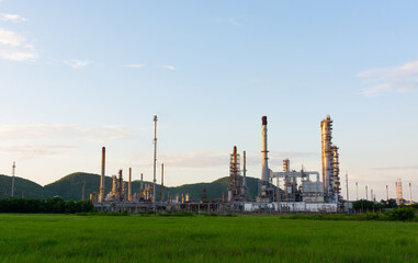 An oil refinery is a large industrial