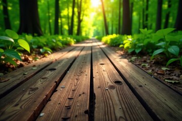 Weathered wood planks on a forest floor, wooden, texture, rusty