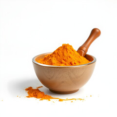 Bowl with turmeric on table