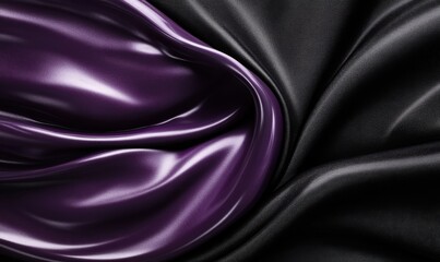 Obraz premium Purple and black satin fabric drapes