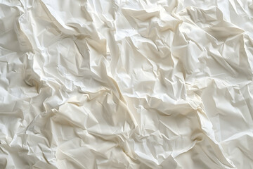 Obraz premium Crumpled white fabric texture with soft shadows, ideal for backgrounds in design projects