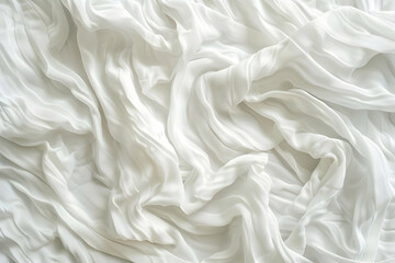 Fototapeta premium Soft, flowing white fabric draped elegantly, creating a serene and calming background for photography