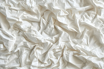Obraz premium Crumpled White Paper Texture with Soft Shadows Creating an Abstract Background