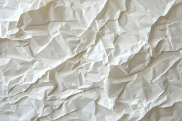 Obraz premium Crumpled White Paper Texture with Natural Shadows, Ideal for Backgrounds and Textures in Design Projects