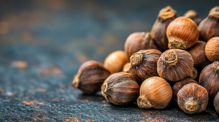 Close-Up of Brown Seeds on Rustic Wooden Surface with Natural Texture and Soft Lighting
