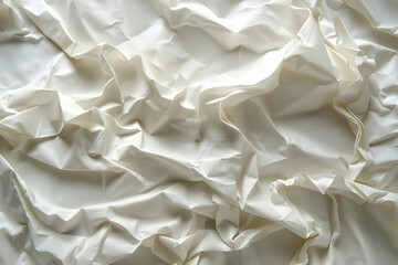 Obraz premium Textured white fabric with soft folds and creases, creating a serene backdrop for design projects