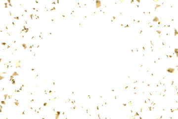 3D Dynamic golden confetti background.
