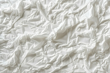 Fototapeta premium Crumpled white fabric texture showcasing intricate folds and shadows, ideal for backgrounds or design