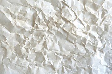 Obraz premium Crumpled white paper texture with subtle shadows, ideal for backgrounds or artistic projects