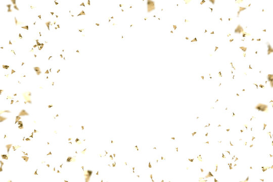 3D Dynamic golden confetti background.
