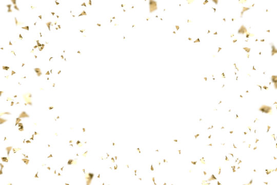 3D Dynamic golden confetti background.
