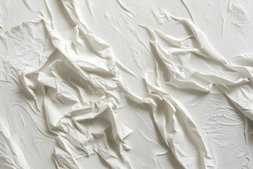 Obraz premium Textured white fabric with soft folds and creases, creating a minimalist and elegant backdrop