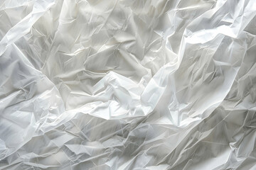 Obraz premium Crumpled white plastic sheet creating an abstract texture, suitable for backgrounds and designs