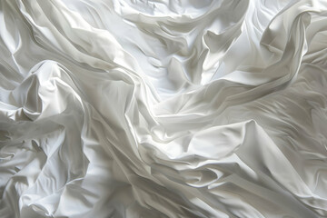 Fototapeta premium Elegant white satin fabric draped in soft waves, creating a luxurious texture and serene ambiance