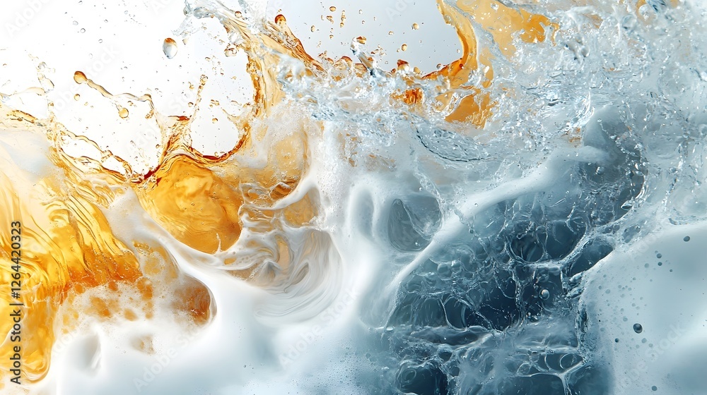 Aufkleber Vibrant and chaotic water splash with dynamic motion creating a swirling turbulent effect of energy and force  Captivating natural background with fluid textures and vivid colors