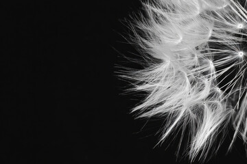 Obraz premium White dandelion isolated on black background