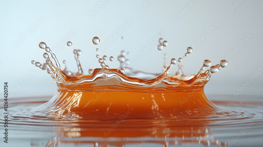 Leinwandbilder vibrant and dynamic orange liquid splash creating an flow with waves ripples and bursts of energy