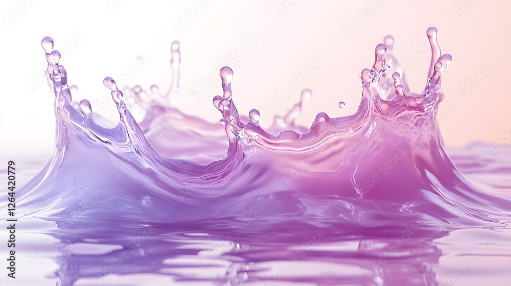 Fototapete vibrant and dynamic image of a liquid splash with flowing shades of purple and pink colors creating 