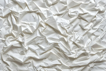 Obraz premium Crumpled white paper texture creating an abstract background, ideal for design and artistic projects