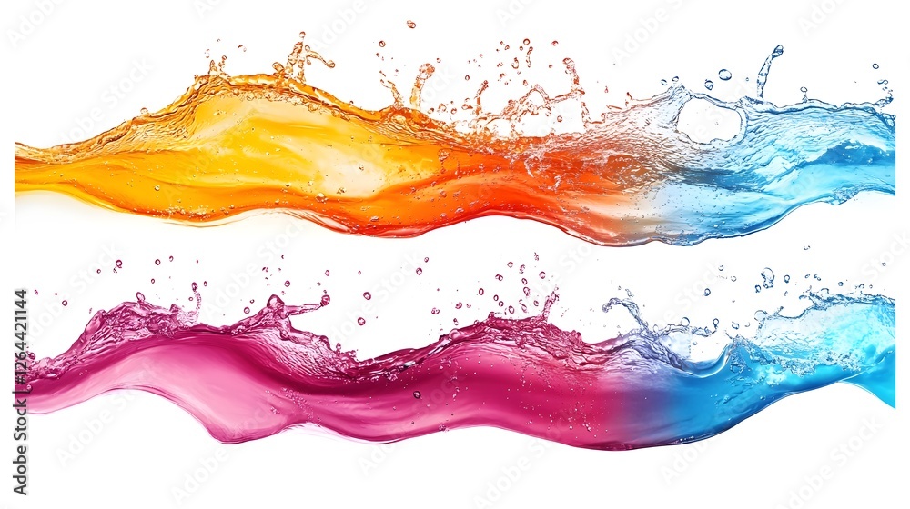 Fototapete vibrant colorful splashing liquid waves abstract art background for digital graphics and photography