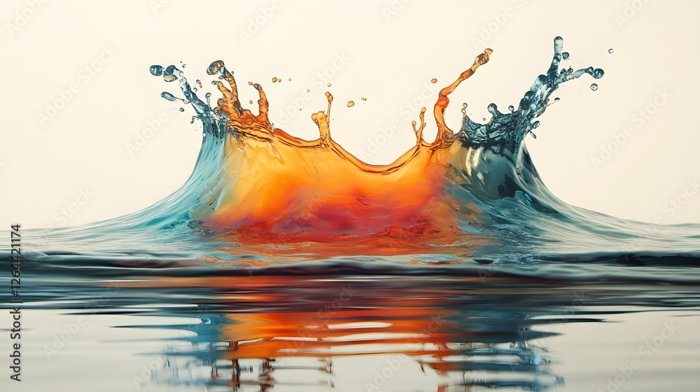 Leinwandbilder vibrant colorful water splash and liquid motion abstract art design dynamic energetic and refreshing