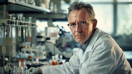 Scientist focused on research in a modern laboratory