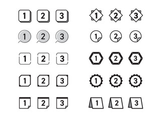 シンプルな数字のアイコンセット