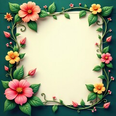 Fototapeta premium Whimsical ivy design featuring interwoven flowers and curved stems in an intricate filigree style , flower, patterns, stem