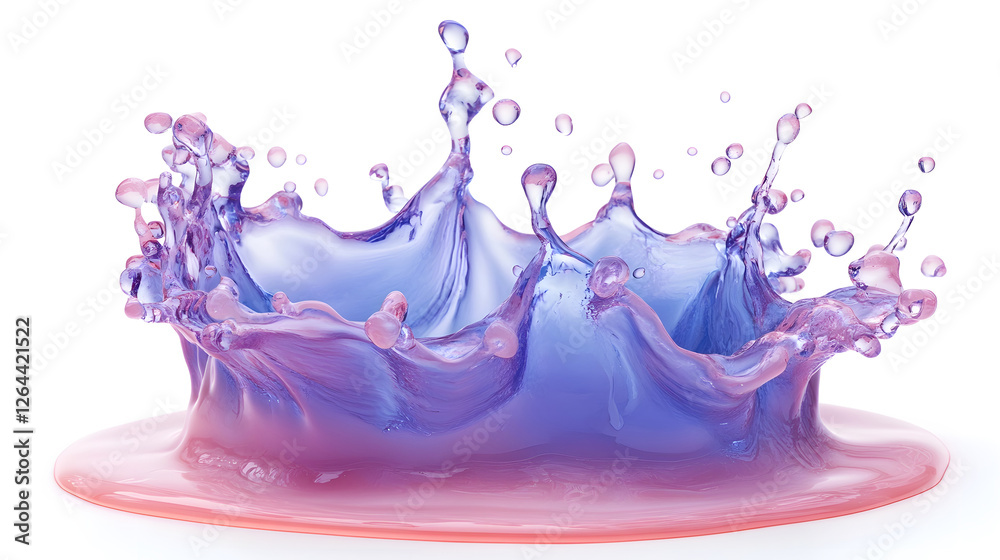 Poster Vibrant Fluid Splash of Colorful Paint in Motion   Abstract Dynamic Background with Swirling Patterns and Playful Droplets