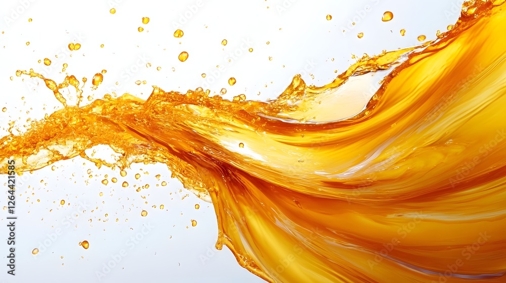 Fototapete vibrant golden abstract liquid flow splash wave curve design art background dynamic and energetic aq
